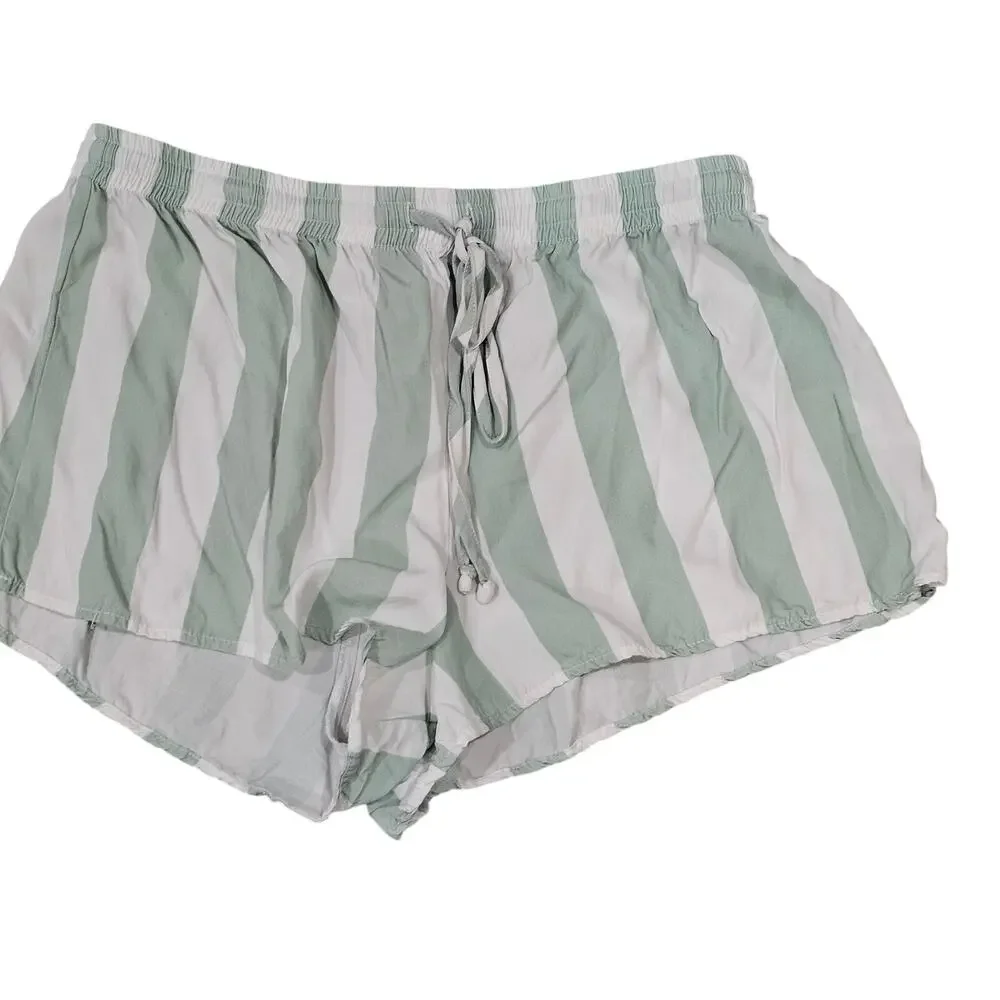 Birdy Grey Pajama set Green short sleeve top and shorts Size M